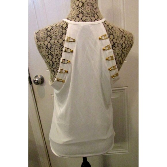 Murmur Reserve Blouse Top in White Gold Hardware Designer Retail $249 Sz 38 US M - Picture 6 of 10